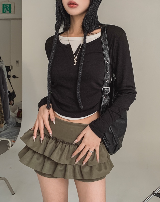 SHOTGUN韓國代購女裝新品真品人氣職業時尚長袖T恤假兩件SHOTGUN長袖T恤