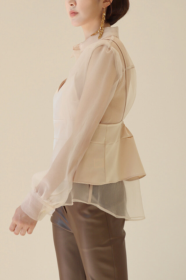 VERNI東大門直郵女裝新款26春夏熱賣人氣休閑襯衫蕾絲衫透視VERNI襯衫/蕾絲衫