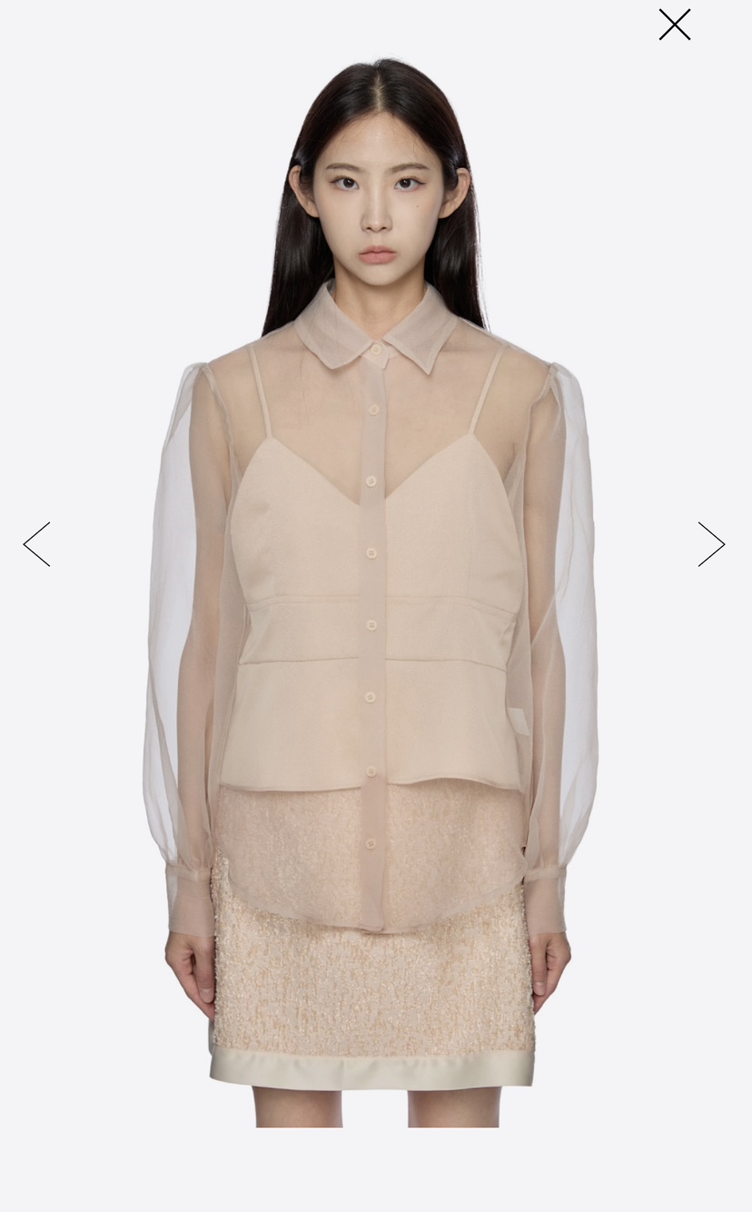 VERNI東大門直郵女裝新款26春夏熱賣人氣休閑襯衫蕾絲衫透視VERNI襯衫/蕾絲衫