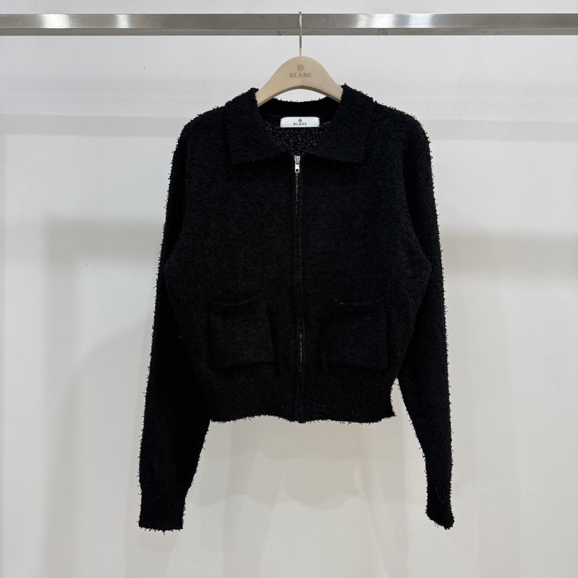 BLANC-A東大門代購女裝新品休閑人氣職業針織衫粗花呢拉鏈BLANC-A針織衫圖色2