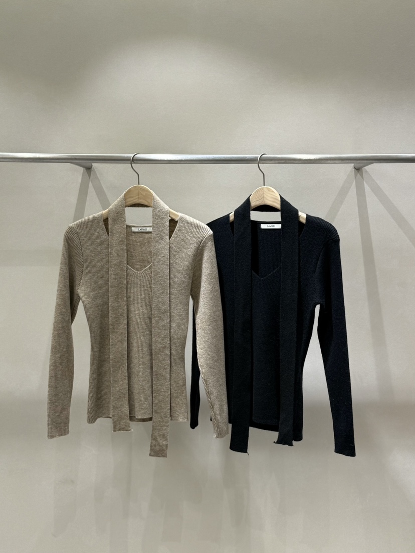 LAVIEU韓國代購女裝新款真品休閑人氣熱賣針織衫含圍巾套裝LAVIEU針織衫