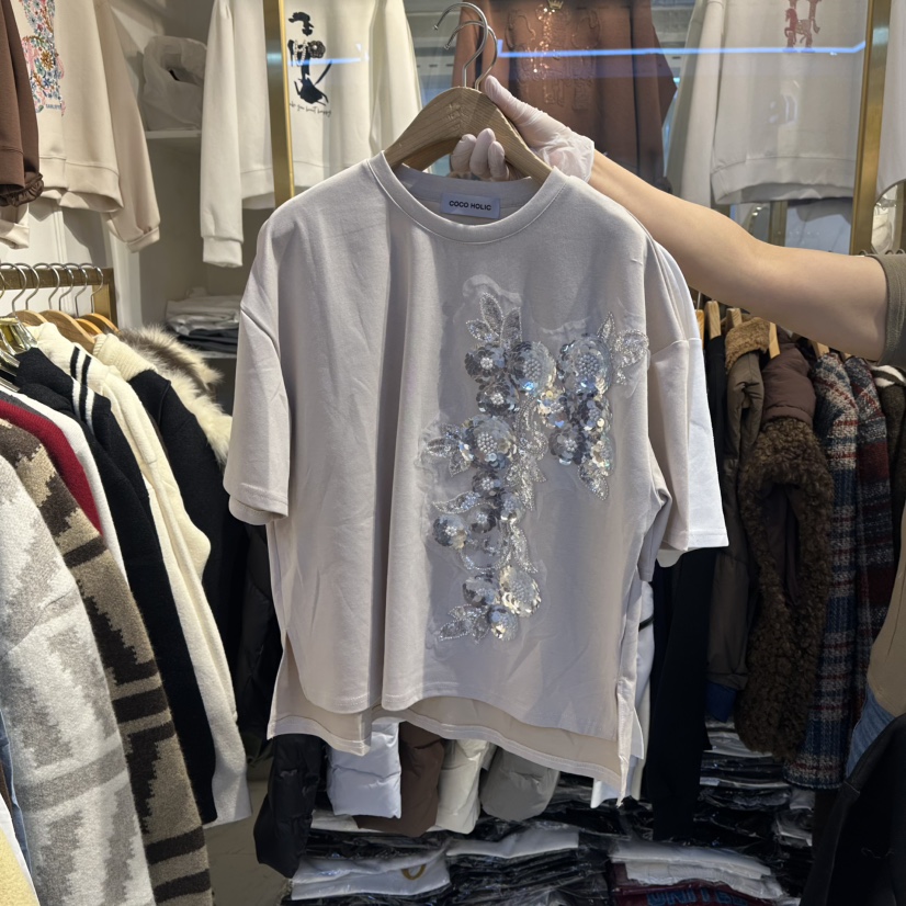 COCO HOLIC韓國代購女士新品26春夏休閑職業真品時尚T恤COCO HOLICT恤圖色2