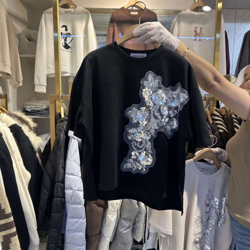 COCO HOLIC韓國代購女士新品26春夏休閑職業真品時尚T恤COCO HOLICT恤圖色3