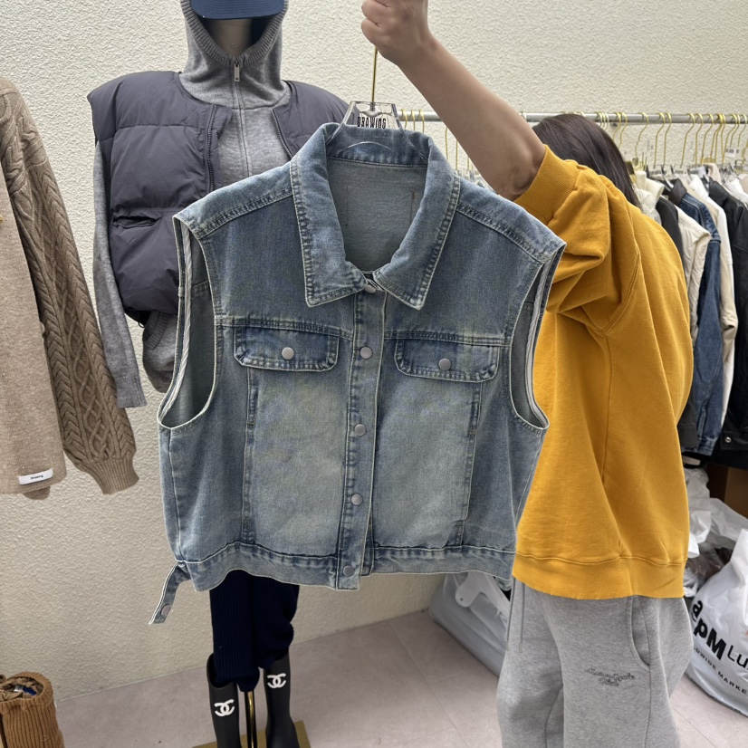 DRAWING韓國代購女士新款人氣熱賣真品26春夏時尚馬甲短款DRAWING馬甲圖色1