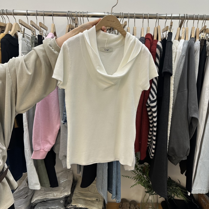 DELIGHT-L韓國直郵女士新品休閑26春夏職業時尚真品T恤高領DELIGHT-LT恤圖色1