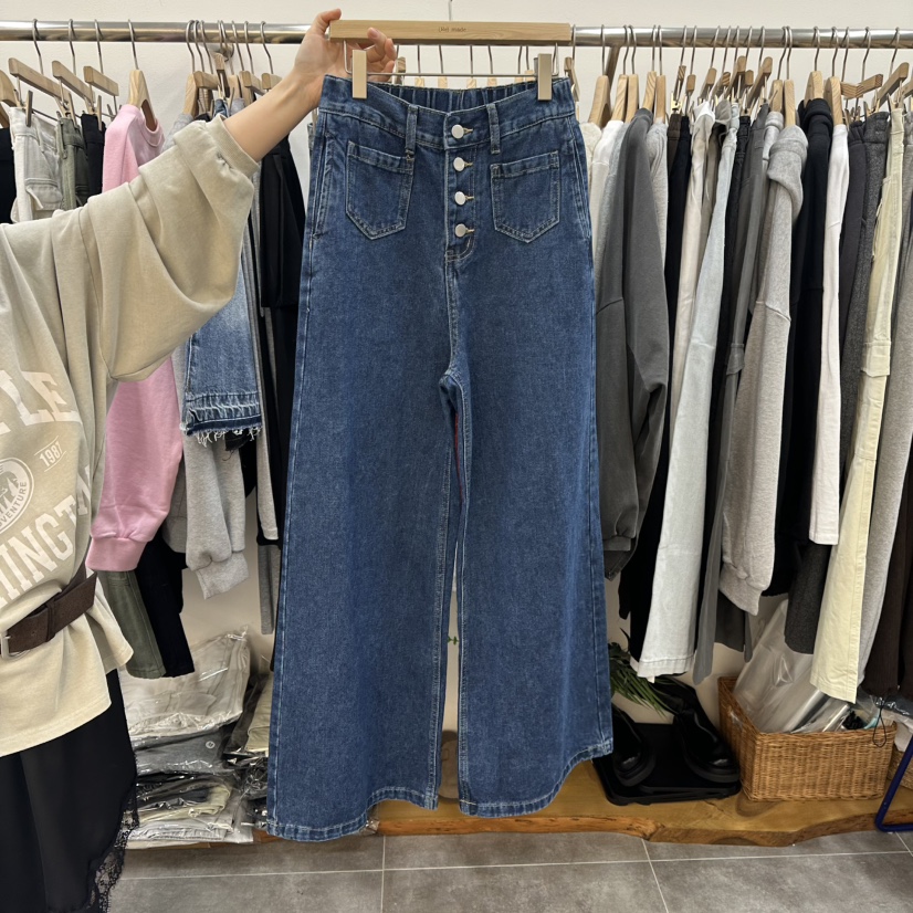 DELIGHT-L韓國直郵女裝新款熱賣休閑真品牛仔褲口袋紐扣DELIGHT-L牛仔褲圖色1