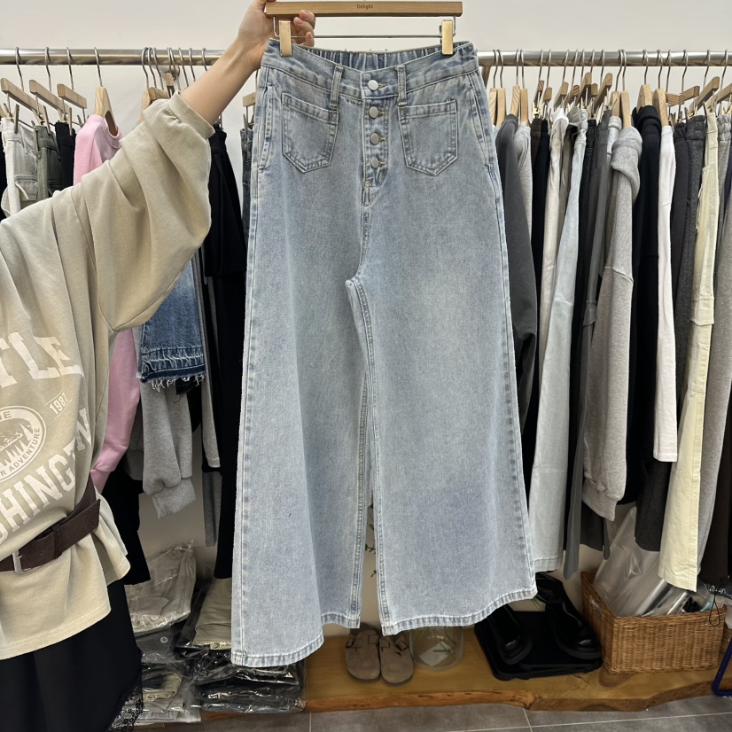 DELIGHT-L韓國直郵女裝新款熱賣休閑真品牛仔褲口袋紐扣DELIGHT-L牛仔褲圖色2