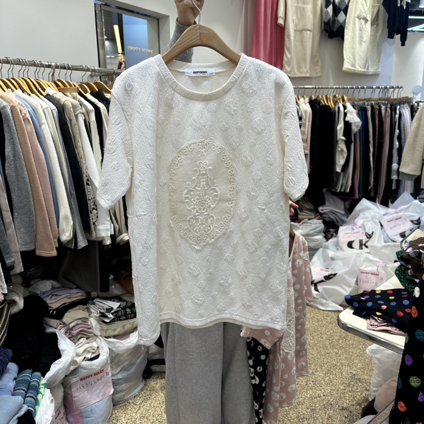 HAPPYBERRY東大門直郵女士新品真品休閑職業時尚推薦人氣T恤HAPPYBERRYT恤圖色1