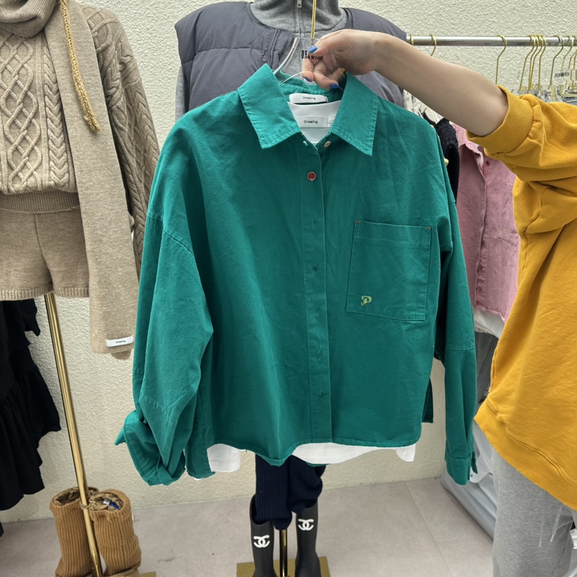 DRAWING東大門代購女裝新款時尚人氣熱賣襯衫蕾絲衫不含內搭DRAWING襯衫/蕾絲衫圖色3