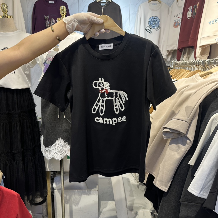 COCO HOLIC東大門直郵女士新品時尚熱賣人氣推薦職業T恤COCO HOLICT恤圖色2