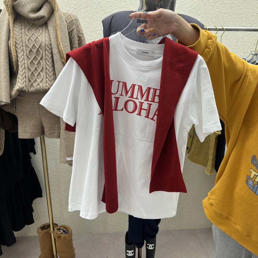 DRAWING韓國直郵女裝新品職業熱賣真品人氣圍巾披肩披肩棉質DRAWING圍巾/披肩圖色2