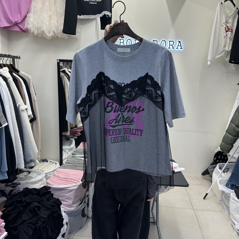 BORA BORA韓國直郵女士新品休閑時尚人氣熱賣職業26春夏T恤BORA BORAT恤圖色2