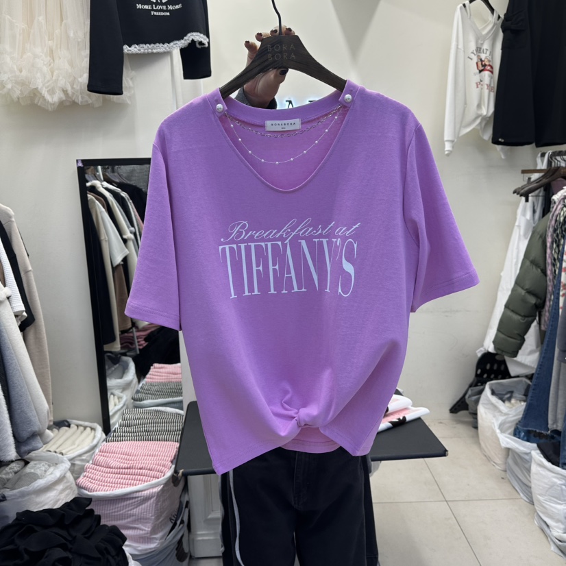 BORA BORA東大門直郵女裝新品職業人氣時尚熱賣T恤含飾品BORA BORAT恤圖色2