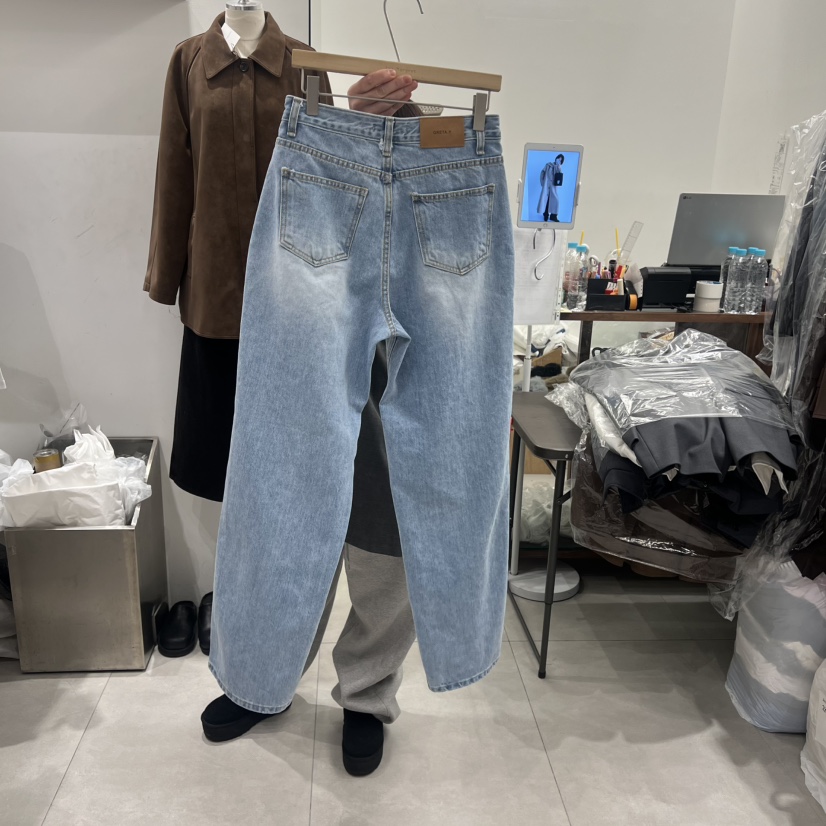 ANN MARGRET韓國直郵女士新款熱賣牛仔褲直筒褲GRETA.Y牛仔褲