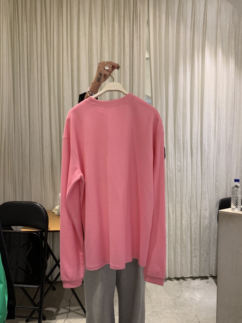 PAPERMOON東大門實拍女士新款熱賣時尚長袖T恤華夫格超長paper moon長袖T恤