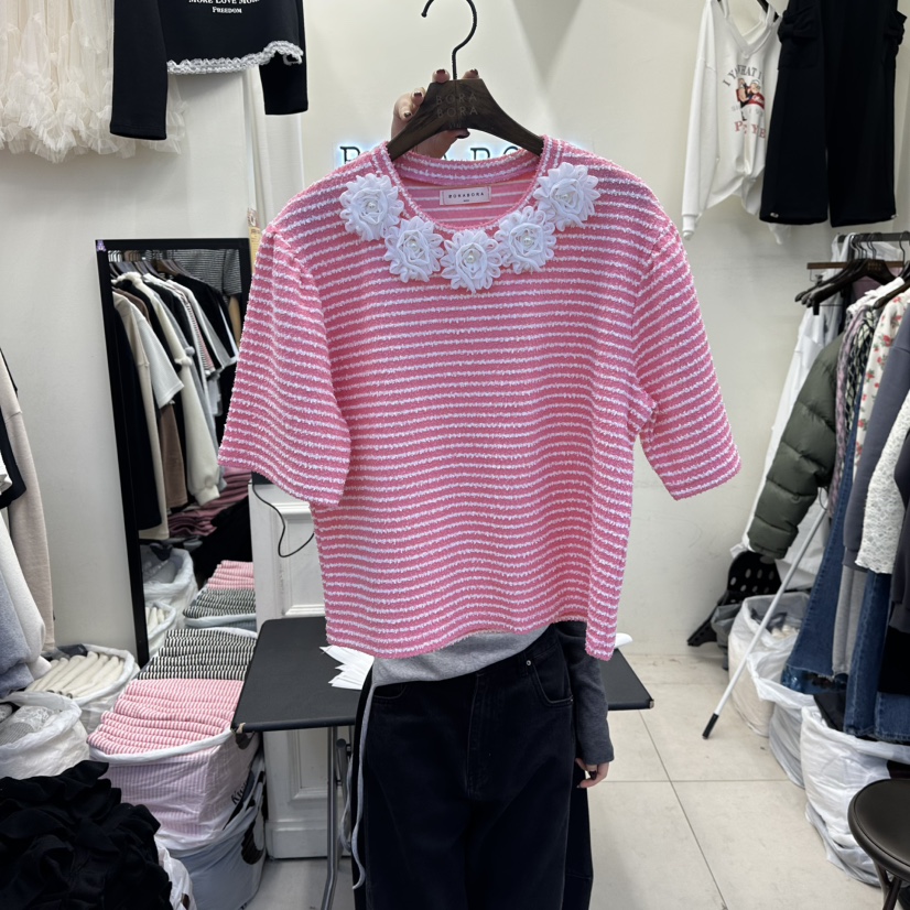 BORA BORA東大門直郵女士新品推薦熱賣26春夏休閑職業T恤BORA BORAT恤圖色1