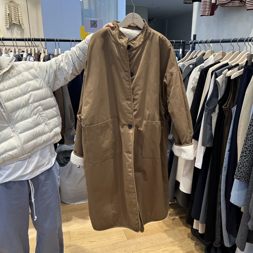 TARA東大門代購女士新品推薦中長款大衣泰迪熊兩面穿雙面TARA中長款大衣圖色2