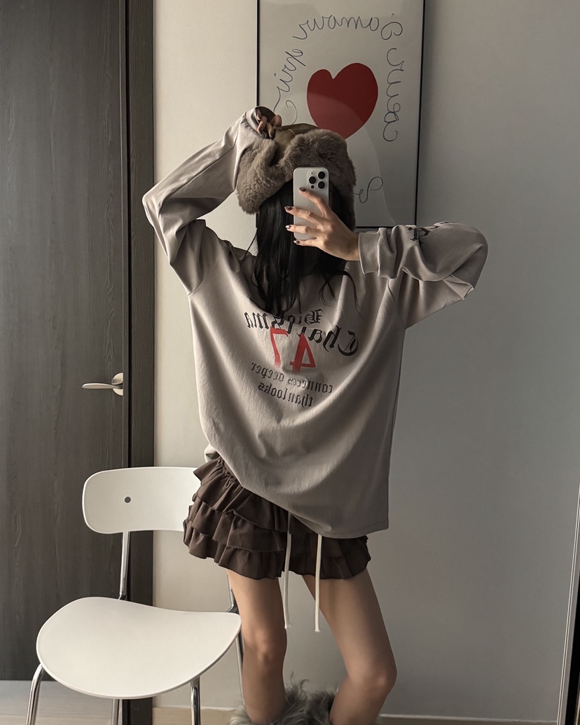 OKIE東大門實拍女士新款熱賣真品推薦職業時尚長袖T恤寬松OKIE長袖T恤