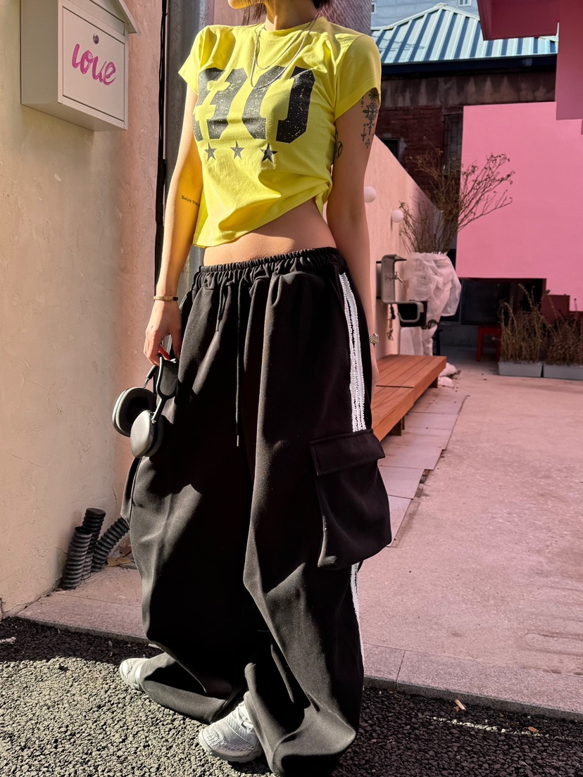 OKIE韓國直郵女裝新款時尚職業推薦人氣熱賣真品休閑褲蕾絲OKIE休閑褲