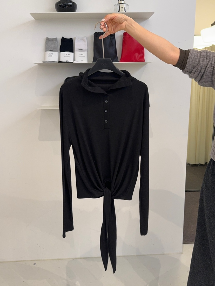 OSOO東大門直郵女士新品26春夏人氣熱賣推薦休閑職業長袖T恤OSOO長袖T恤圖色3黑色