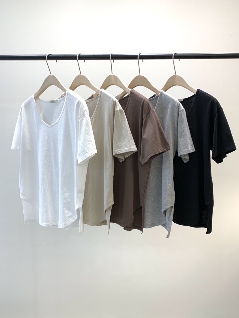 KNOCK韓國直郵女士新品熱賣休閑職業人氣時尚26春夏T恤V領KNOCKT恤