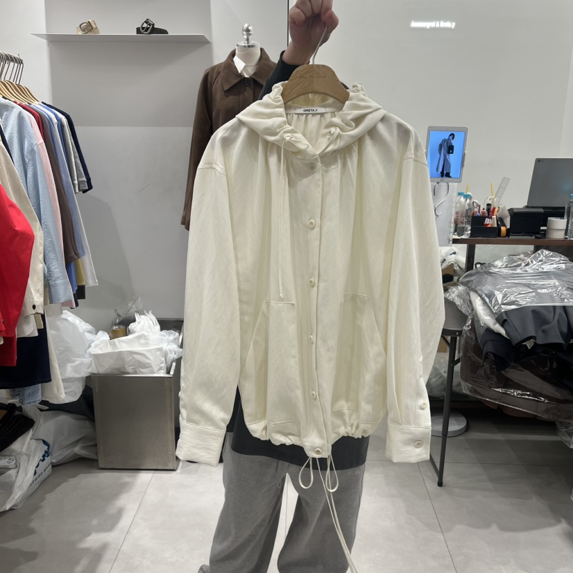 ANN MARGRET東大門實拍女士新品職業襯衫蕾絲衫連帽衫褶皺GRETA.Y襯衫/蕾絲衫圖色1