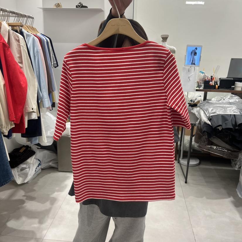 ANN MARGRET東大門實拍女裝新品26春夏T恤船領GRETA.YT恤