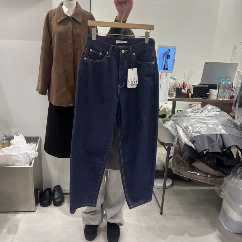 ANN MARGRET韓國代購女裝新款時尚牛仔褲不褪色GRETA.Y牛仔褲圖色1