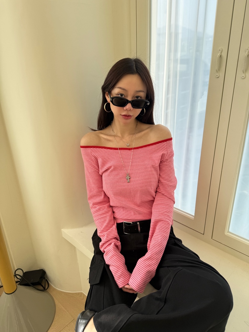 LUMIPLE韓國直郵女士新款休閑人氣職業真品時尚26春夏長袖T恤LUMIPLE長袖T恤