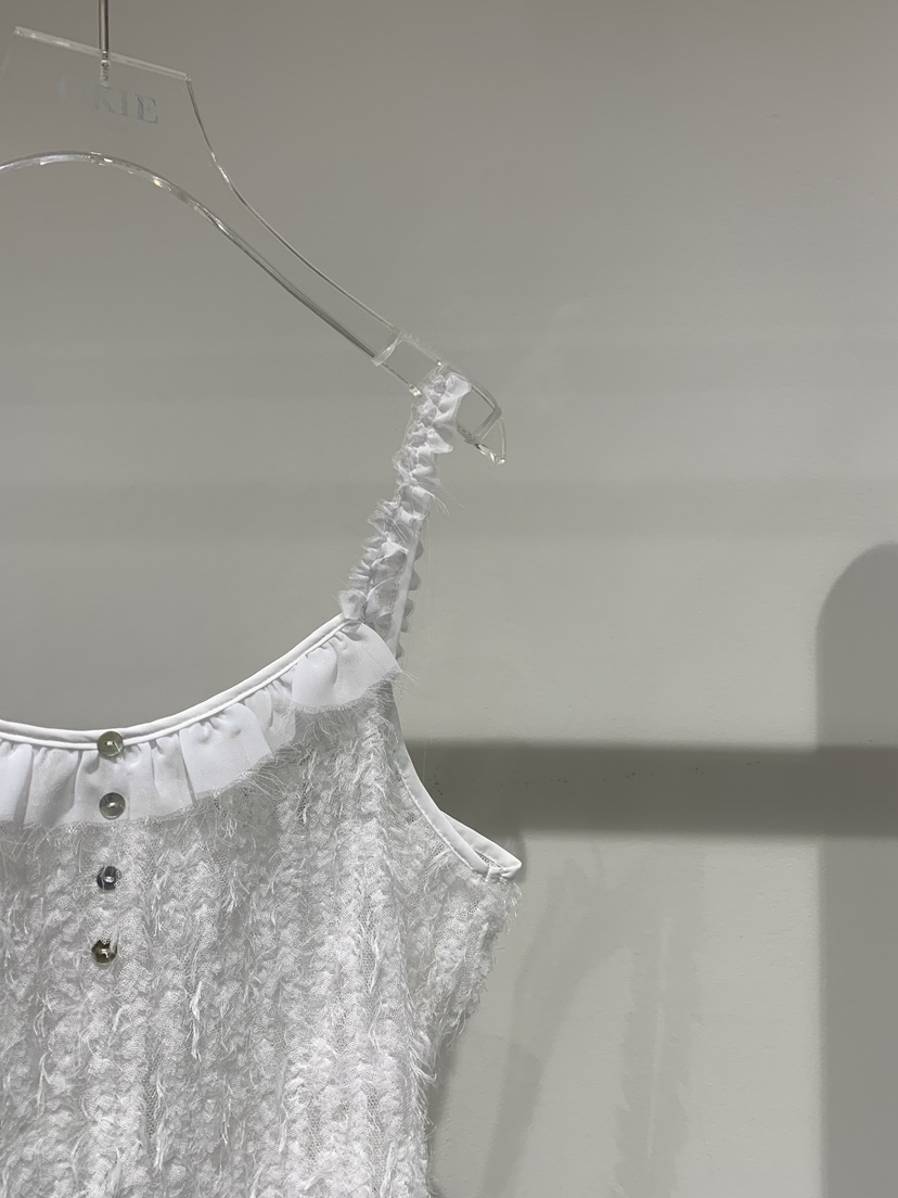 OKIE韓國代購女裝新品真品休閑26春夏職業吊帶背心雪紡紐扣OKIE吊帶/背心