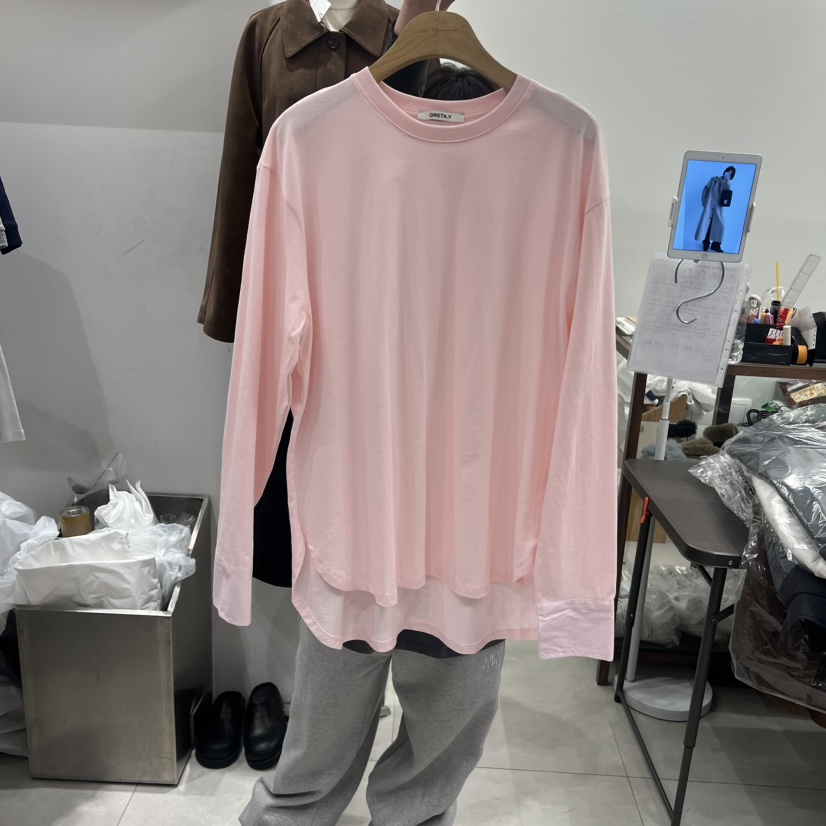 ANN MARGRET東大門實拍女裝新款推薦長袖T恤GRETA.Y長袖T恤圖色2