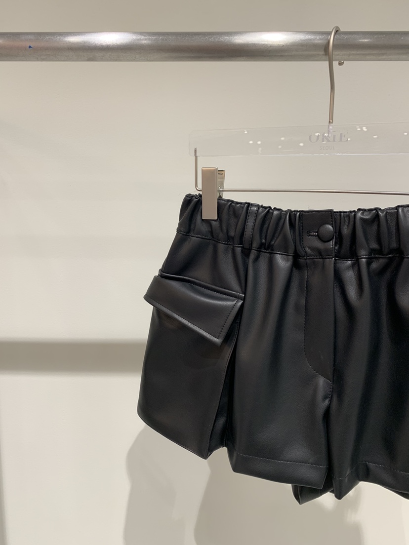 OKIE東大門代購女士新品休閑26春夏職業人氣推薦短褲皮革OKIE短褲