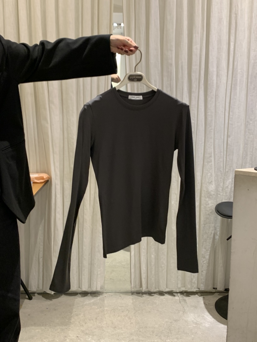 PAPERMOON東大門實拍女裝新款休閑長袖T恤天絲修身圓領寬松paper moon長袖T恤圖色2