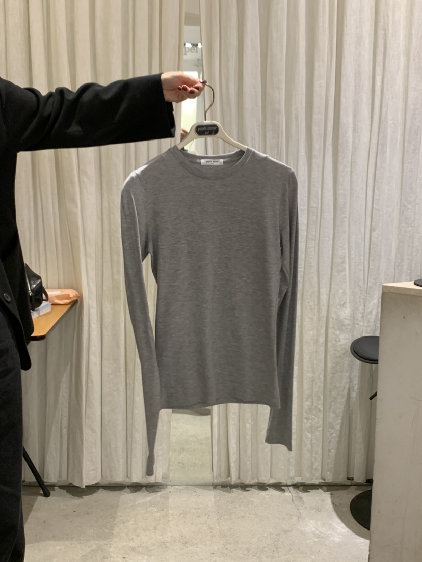 PAPERMOON東大門實拍女裝新款休閑長袖T恤天絲修身圓領寬松paper moon長袖T恤圖色3