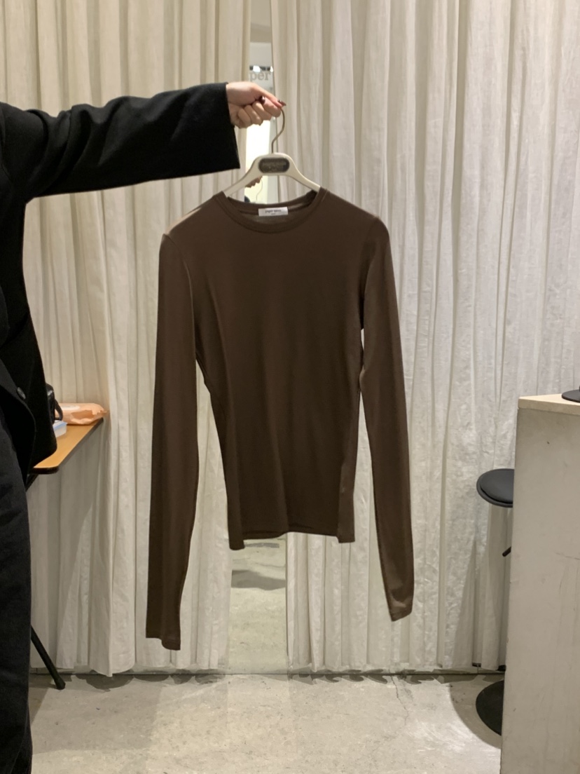 PAPERMOON東大門實拍女裝新款休閑長袖T恤天絲修身圓領寬松paper moon長袖T恤圖色4