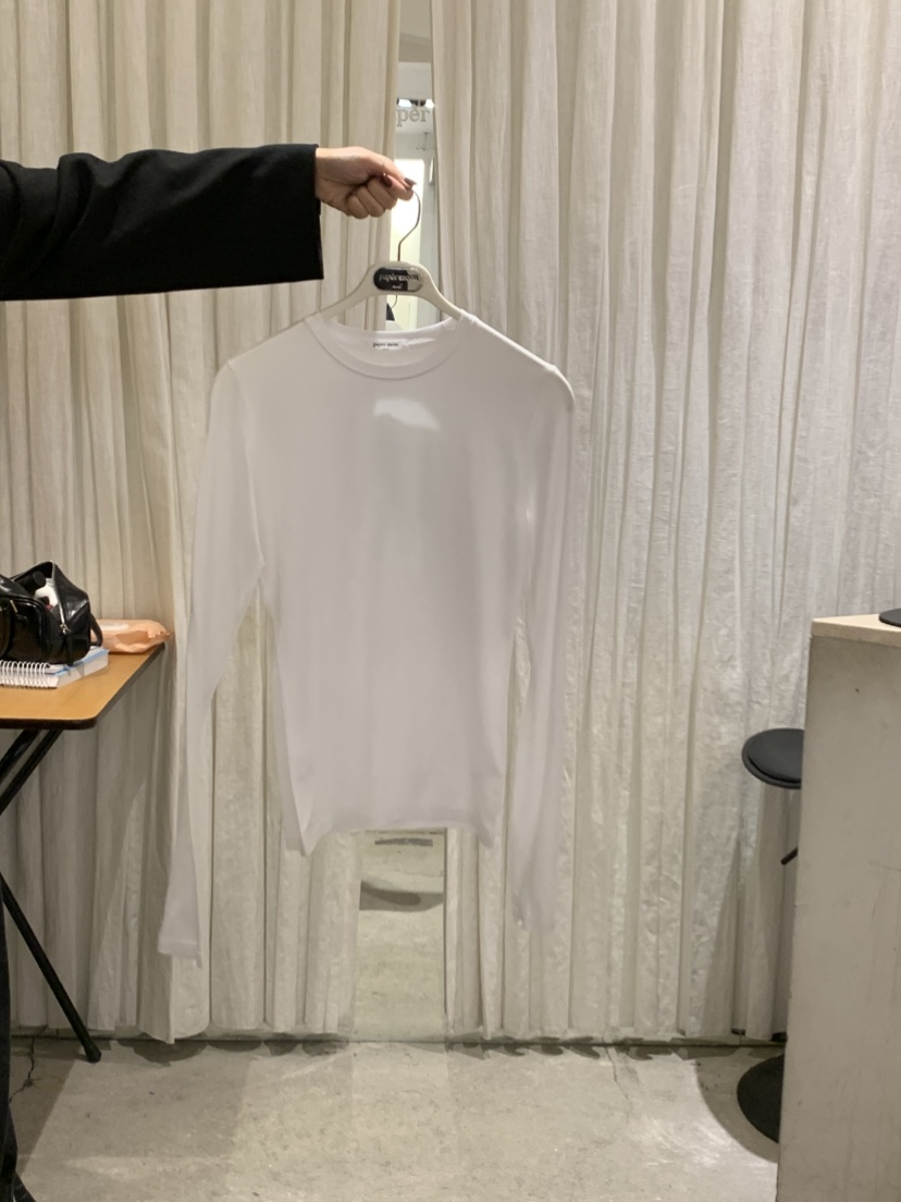 PAPERMOON東大門實拍女裝新款休閑長袖T恤天絲修身圓領寬松paper moon長袖T恤圖色6