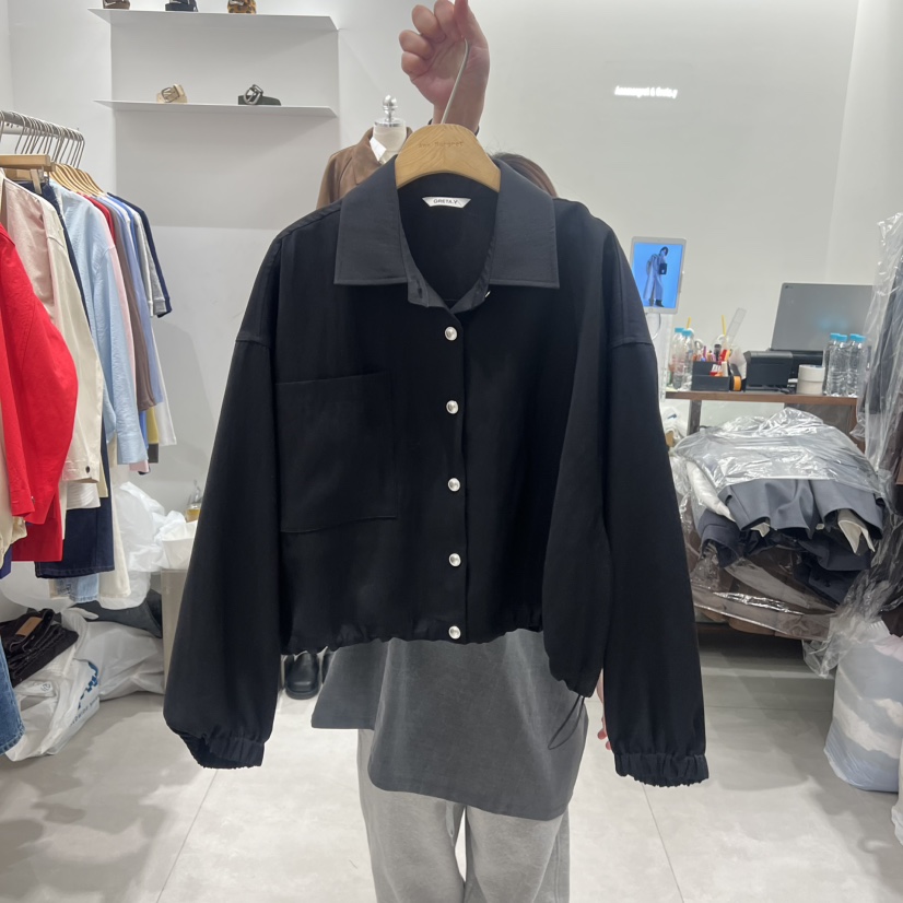 ANN MARGRET韓國代購女裝新款時尚襯衫蕾絲衫紐扣GRETA.Y襯衫/蕾絲衫圖色2