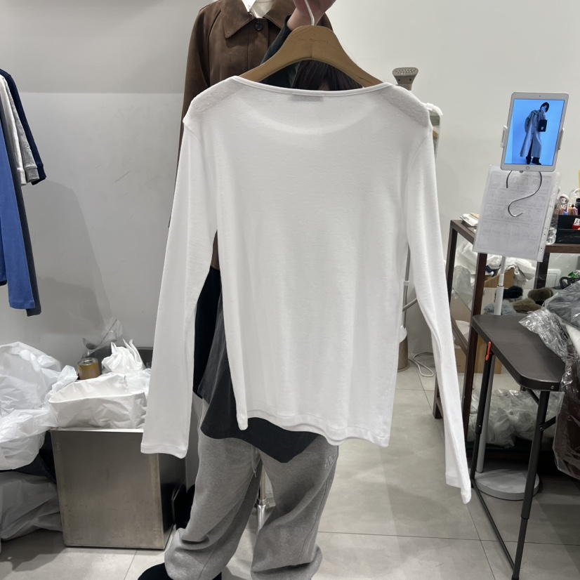 ANN MARGRET東大門實拍女士新款熱賣長袖T恤船領GRETA.Y長袖T恤