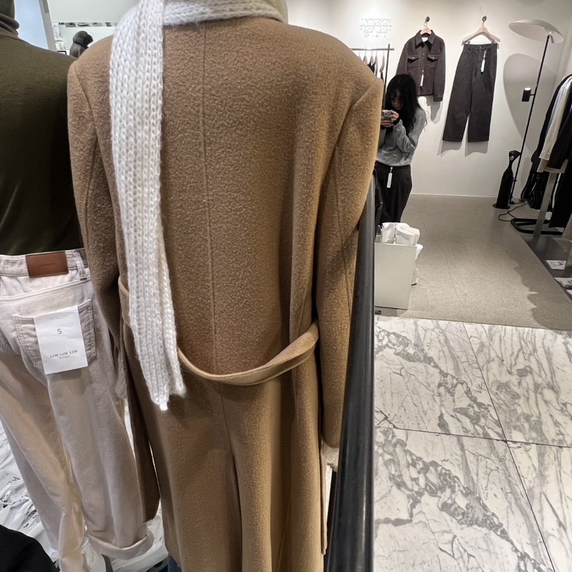 LIMLIMLIM東大門代購女士新款26春夏中長款大衣不含圍巾含腰帶LIM LIM LIM中長款大衣