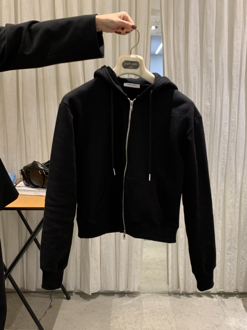 PAPERMOON東大門代購女裝新款人氣真品夾克連帽衫拉鏈修身paper moon夾克圖色1