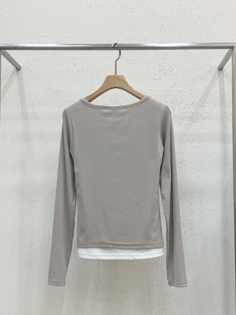 LIGHT AND SALT東大門實拍女裝新款職業熱賣長袖T恤假兩件LIGHT AND SALT長袖T恤