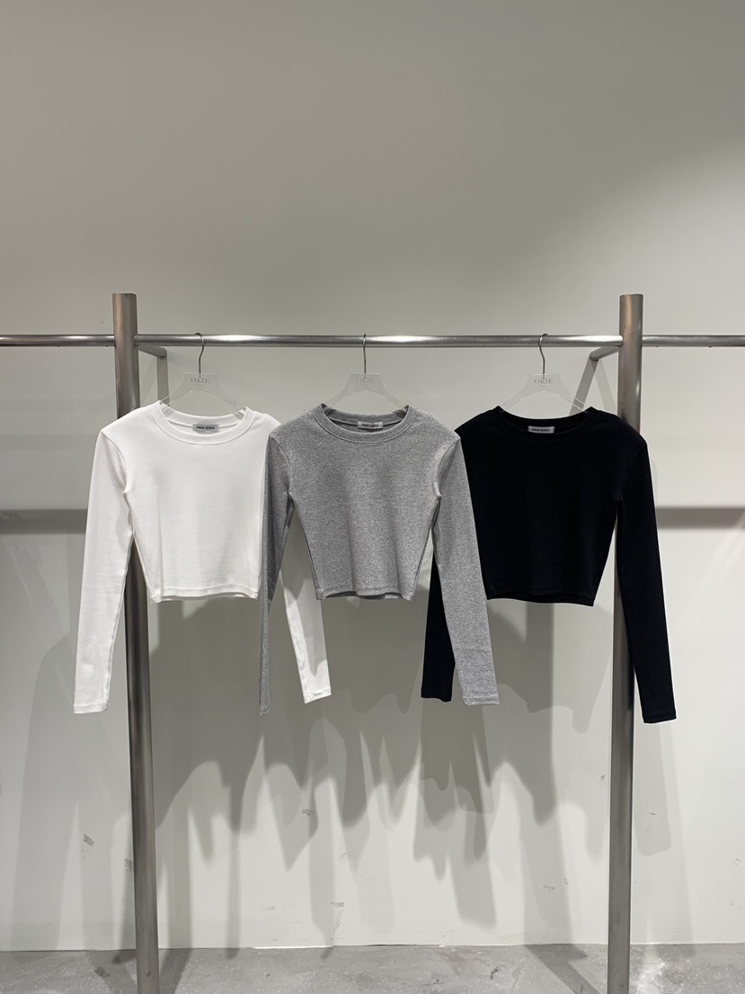 OKIE韓國代購女裝新品休閑人氣真品推薦職業熱賣26春夏長袖T恤OKIE長袖T恤