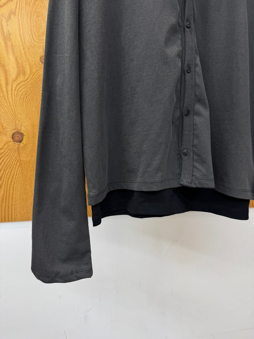 PROJECTVIEW韓國直郵女裝新品推薦長袖T恤假兩件雙排扣開衫PROJECTVIEW長袖T恤