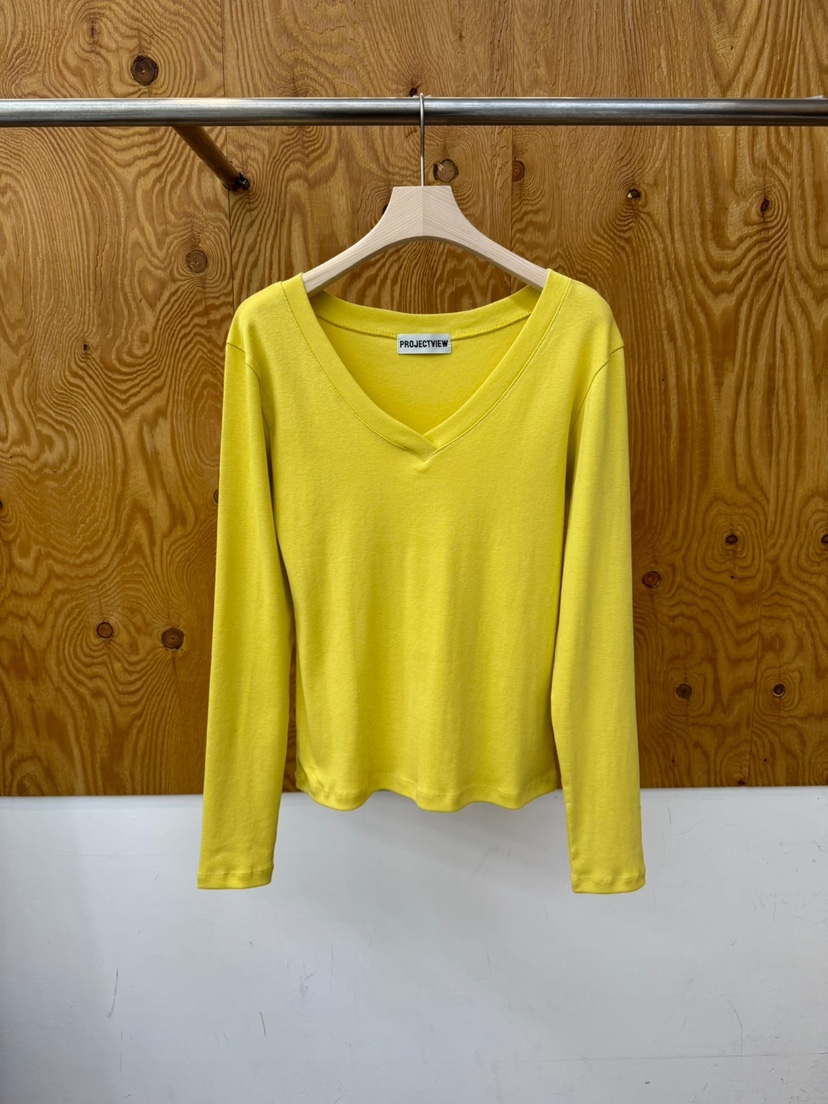 PROJECTVIEW東大門實拍女裝新款推薦熱賣真品職業長袖T恤V領PROJECTVIEW長袖T恤圖色1
