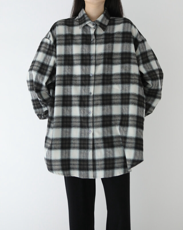 PLANTS ON GRAY韓國代購女裝新品26春季襯衫蕾絲衫格子PLANTS ON GRAY襯衫/蕾絲衫