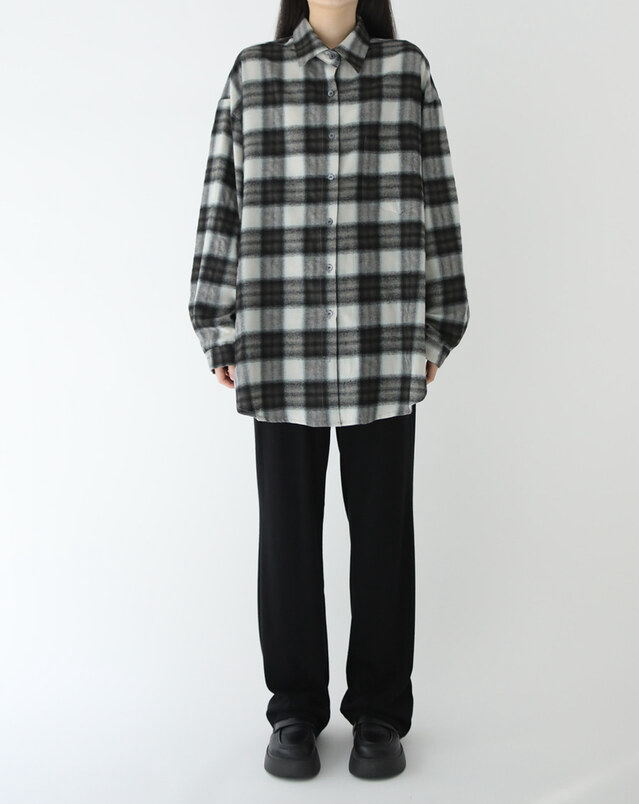 PLANTS ON GRAY韓國代購女裝新品26春季襯衫蕾絲衫格子PLANTS ON GRAY襯衫/蕾絲衫