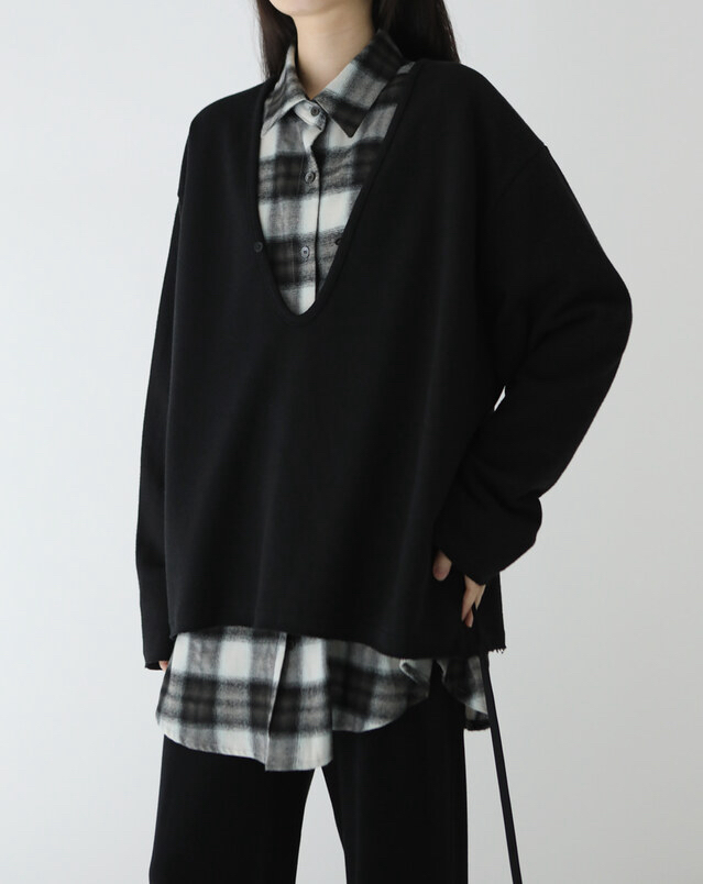 PLANTS ON GRAY韓國代購女裝新品26春季襯衫蕾絲衫格子PLANTS ON GRAY襯衫/蕾絲衫