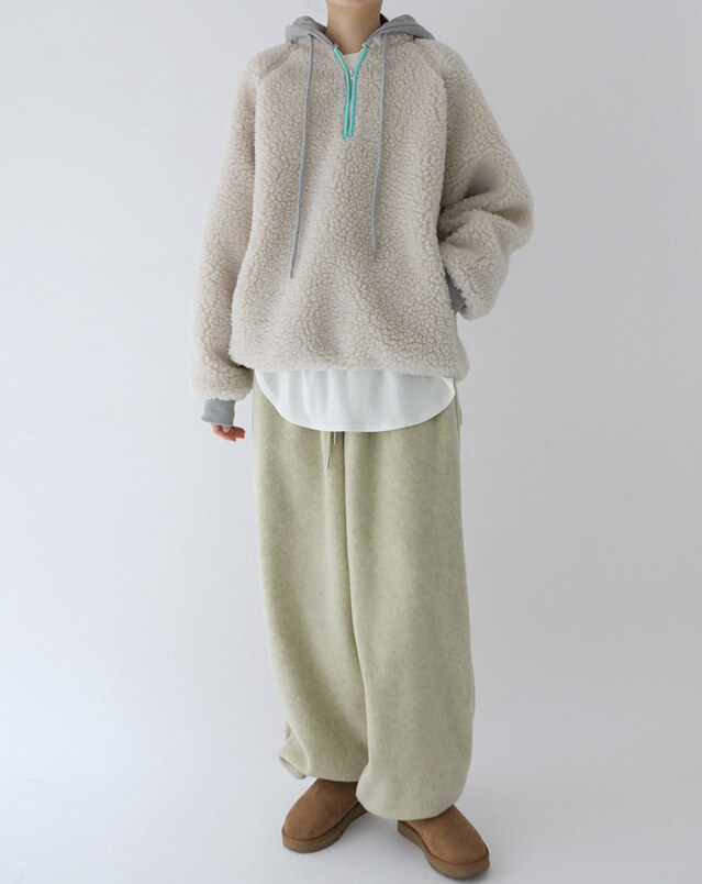 PLANTS ON GRAY韓國代購女裝新款26春季時尚夾克抓絨連帽PLANTS ON GRAY夾克