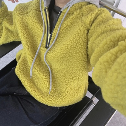 PLANTS ON GRAY韓國代購女裝新款26春季時尚夾克抓絨連帽PLANTS ON GRAY夾克