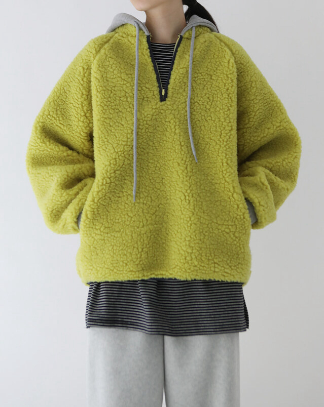 PLANTS ON GRAY韓國代購女裝新款26春季時尚夾克抓絨連帽PLANTS ON GRAY夾克